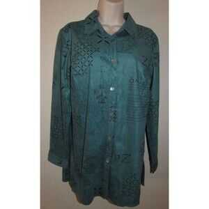 R.E.D. Wear {Relax Enjoy Dream} Womans Small Top Green NWT QVC Zen Om Meditate